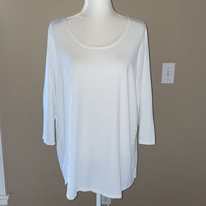 J Jill White Luxe Supima Cotton A-Line Tunic Top, Size 2X